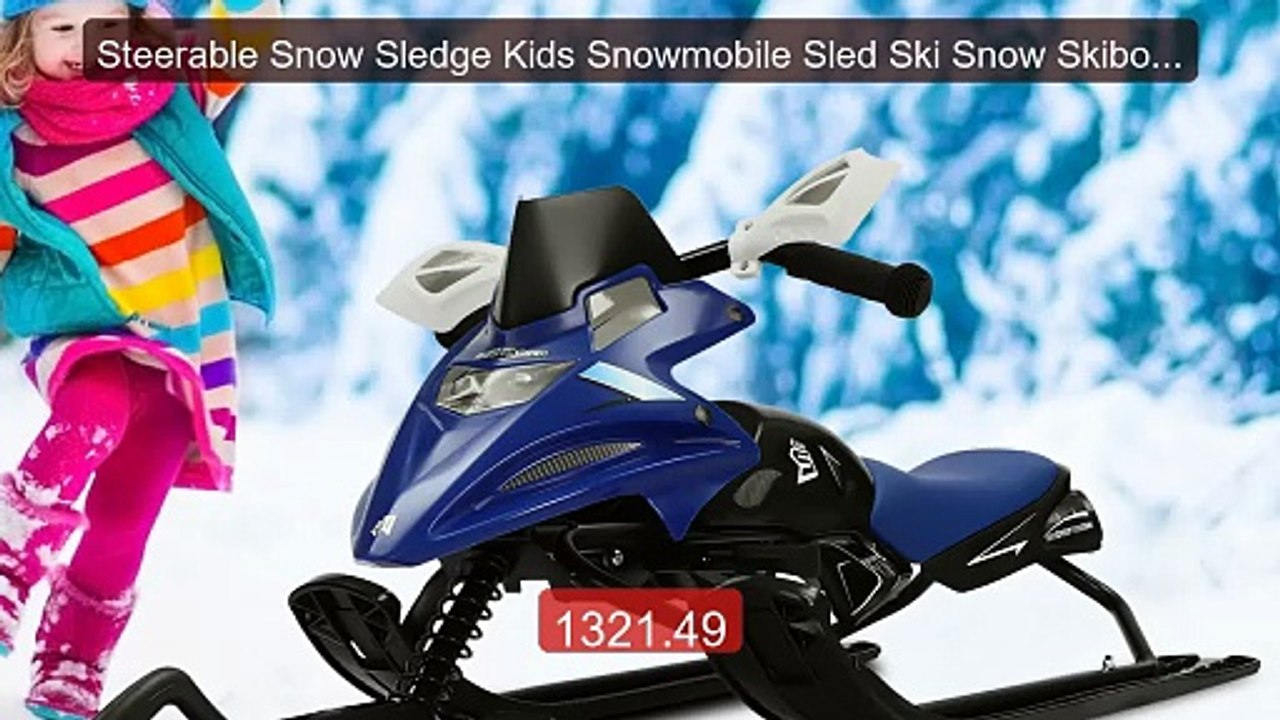 Steerable Snow Sledge Kids Snowmobile Sled Ski Snow Skibob Load 80... -- Best Deal 2026 | Shop Now!