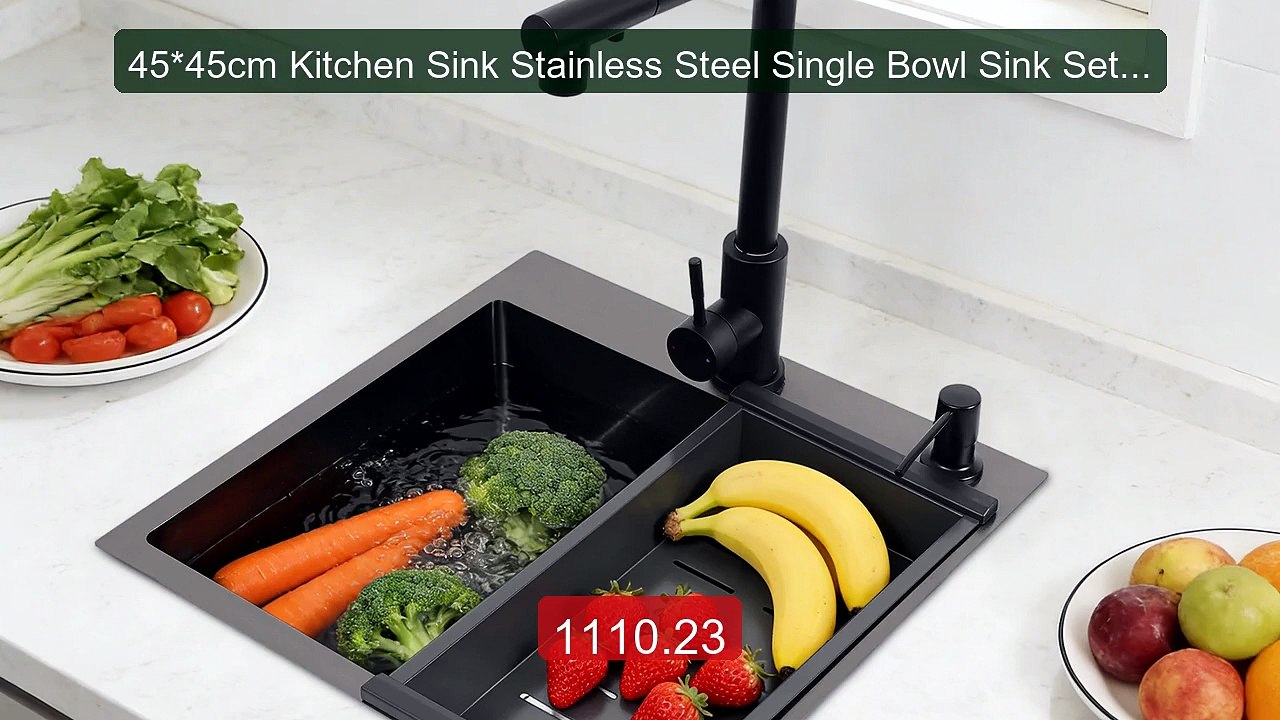 45*45cm Kitchen Sink Stainless Steel Single Bowl Sink Set with Pul... -- Best Deal 2026 | Shop Now!