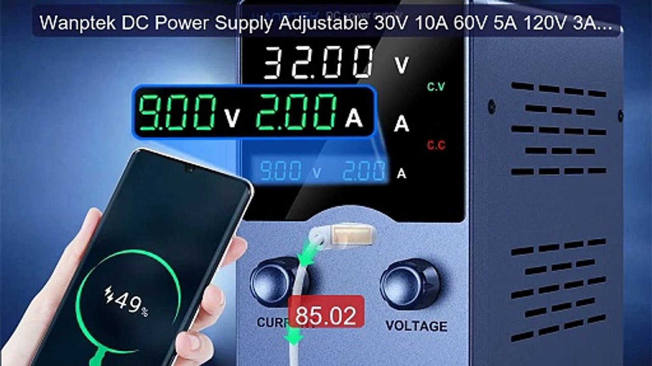 Wanptek DC Power Supply Adjustable 30V 10A 60V 5A 120V 3A wit... -- Amazing Value 2026 | Must Have!