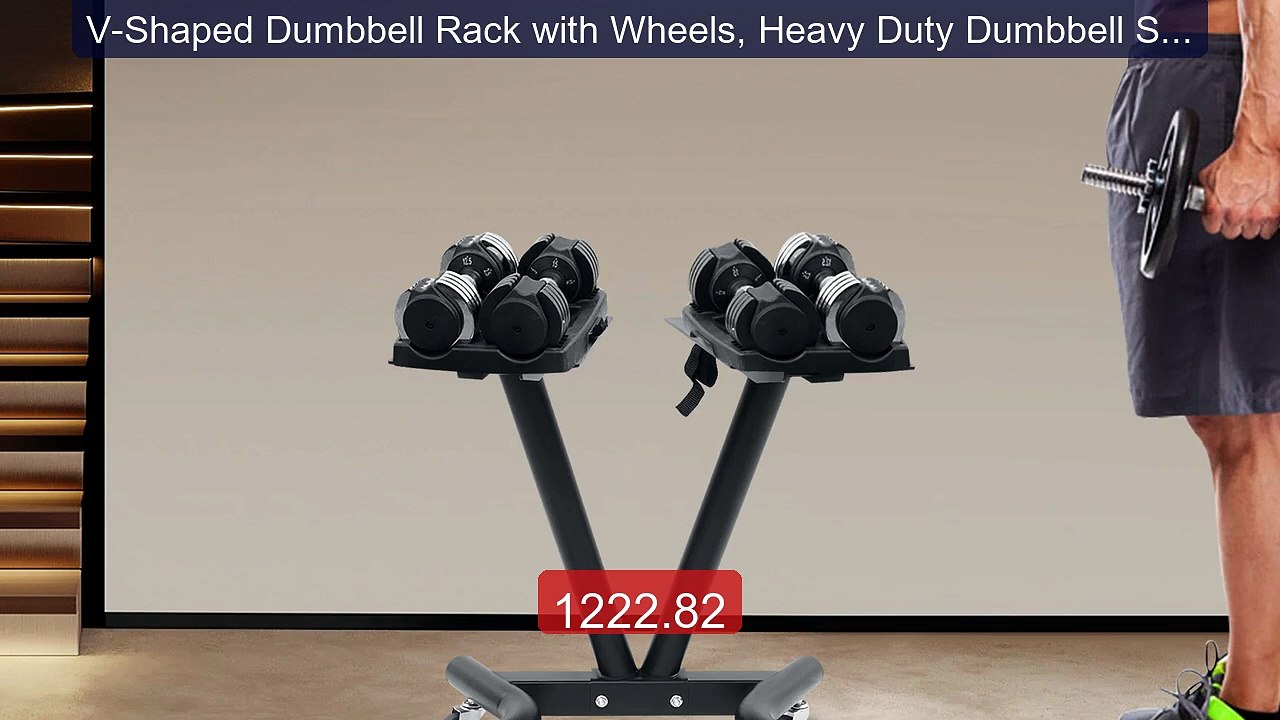 V-Shaped Dumbbell Rack with Wheels, Heavy Duty Dumbbell Stand Stora... -- Top Rated 2026 | Buy Now!