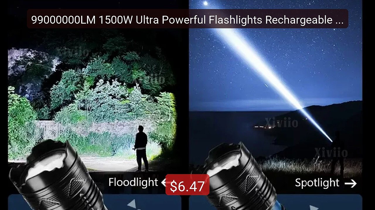 99000000LM 1500W Ultra Powerful Flashlights Rechargeable LED ... -- Amazing Value 2026 | Must Have!