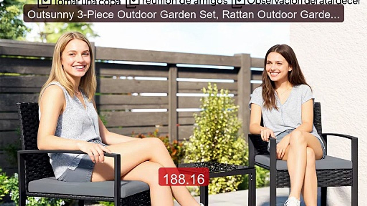 Outsunny 3-Piece Outdoor Garden Set, Rattan Outdoor Garden ... -- Top Pick 2026 | Unbeatable Price!