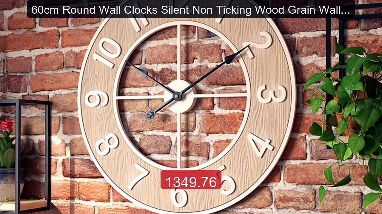 60cm Round Wall Clocks Silent Non Ticking Wood Grain Wall Cloc... -- Hot Deal 2026 | Limited Offer!