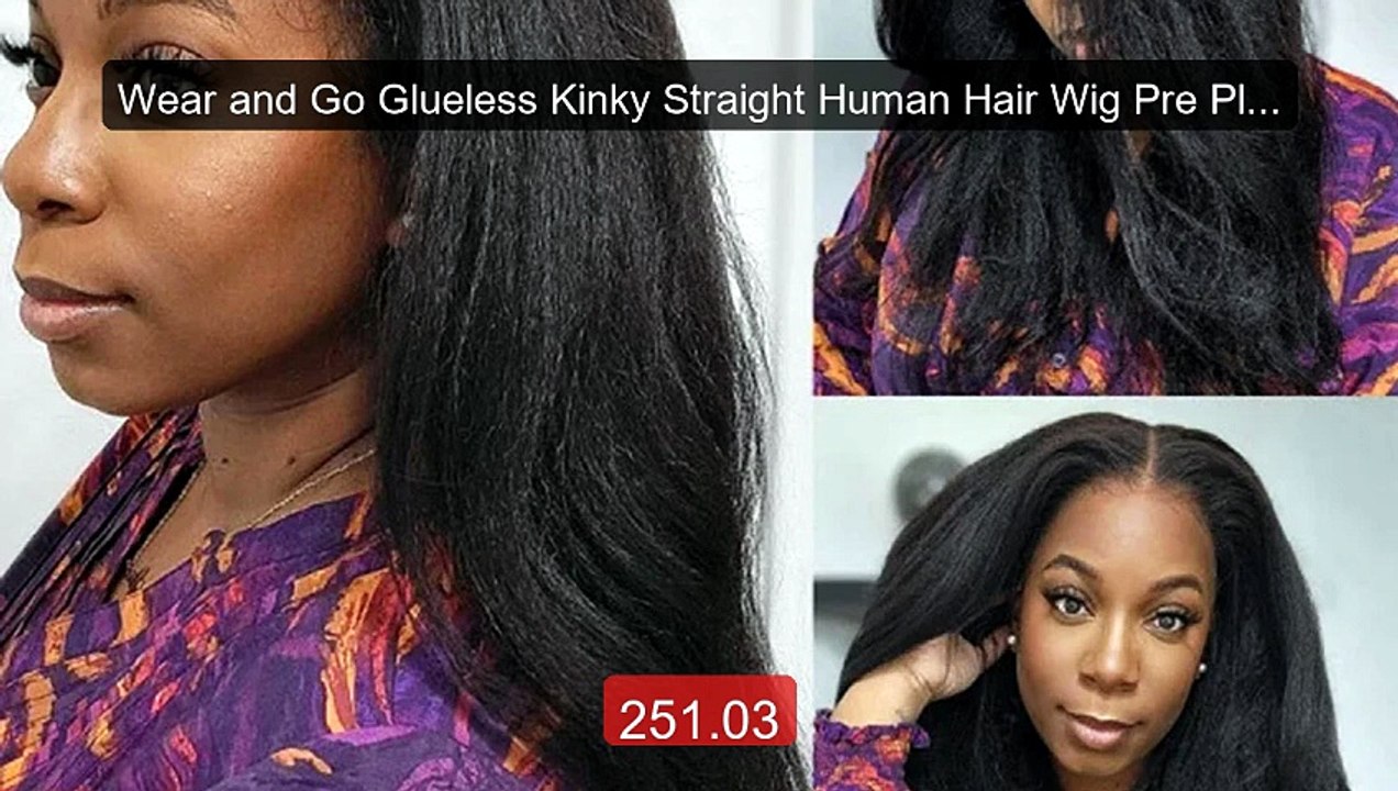 Wear and Go Glueless Kinky Straight Human Hair Wig Pre Plucked... -- Hot Deal 2026 | Limited Offer!