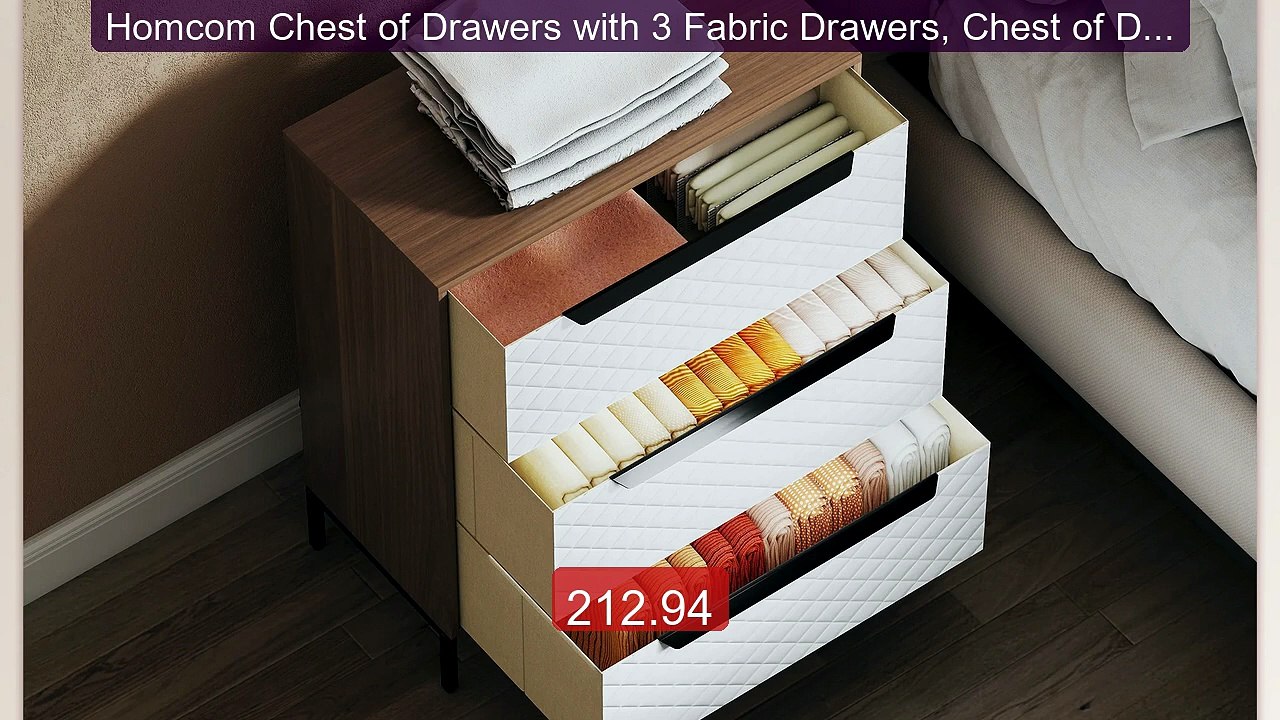 Homcom Chest of Drawers with 3 Fabric Drawers, Chest of Drawe... -- Amazing Value 2026 | Must Have!