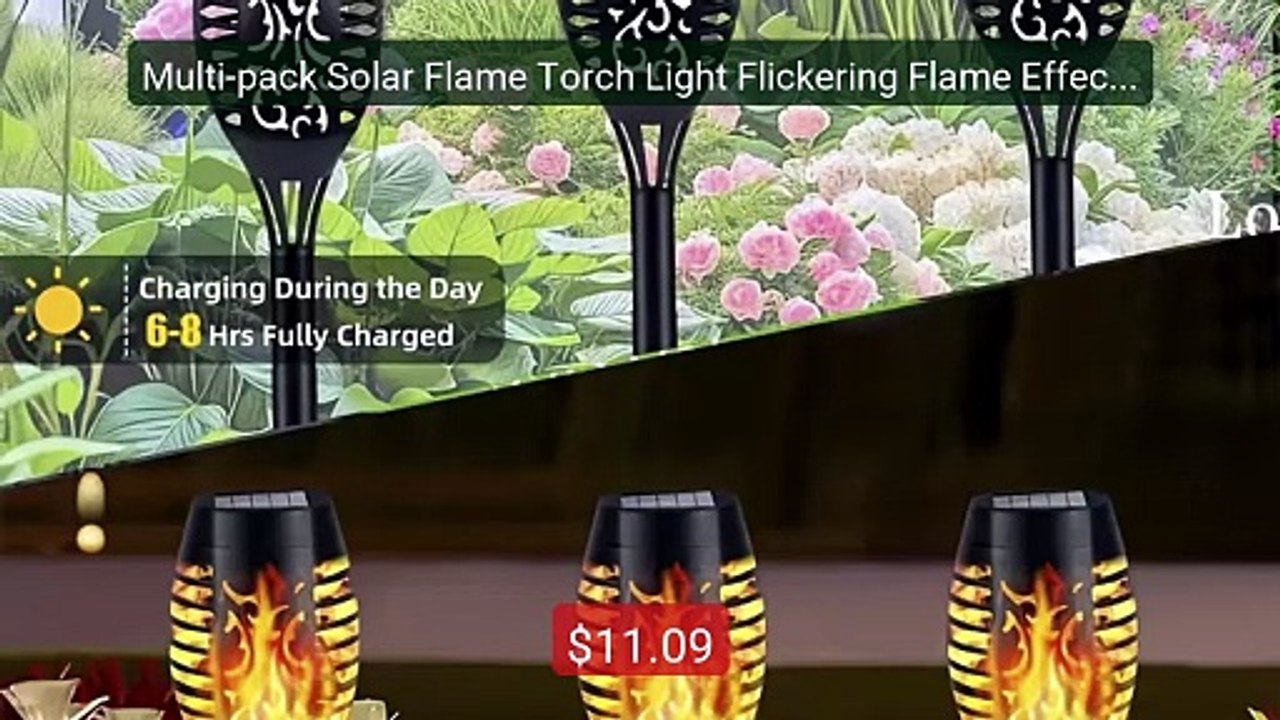 Multi-pack Solar Flame Torch Light Flickering Flame Effect Wat... -- Best Buy 2026 | Great Quality!