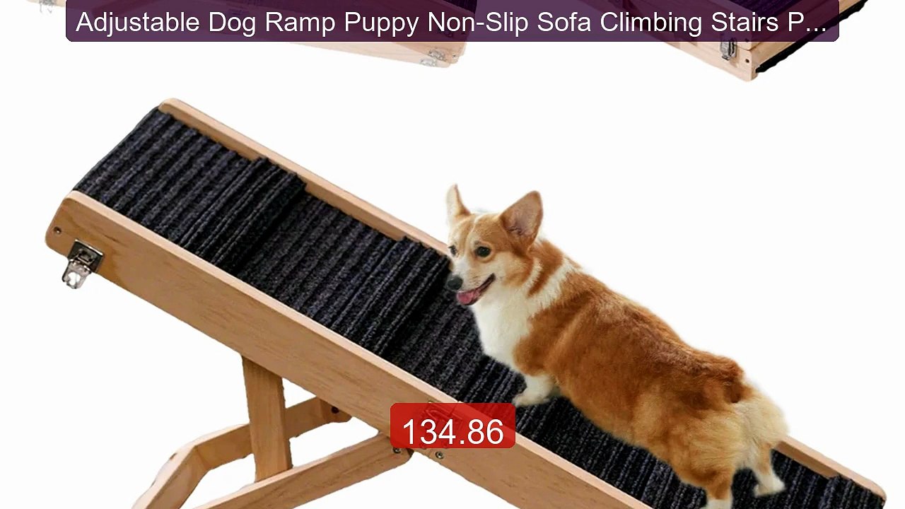 Adjustable Dog Ramp Puppy Non-Slip Sofa Climbing Stairs Portable A... -- Best Deal 2026 | Shop Now!