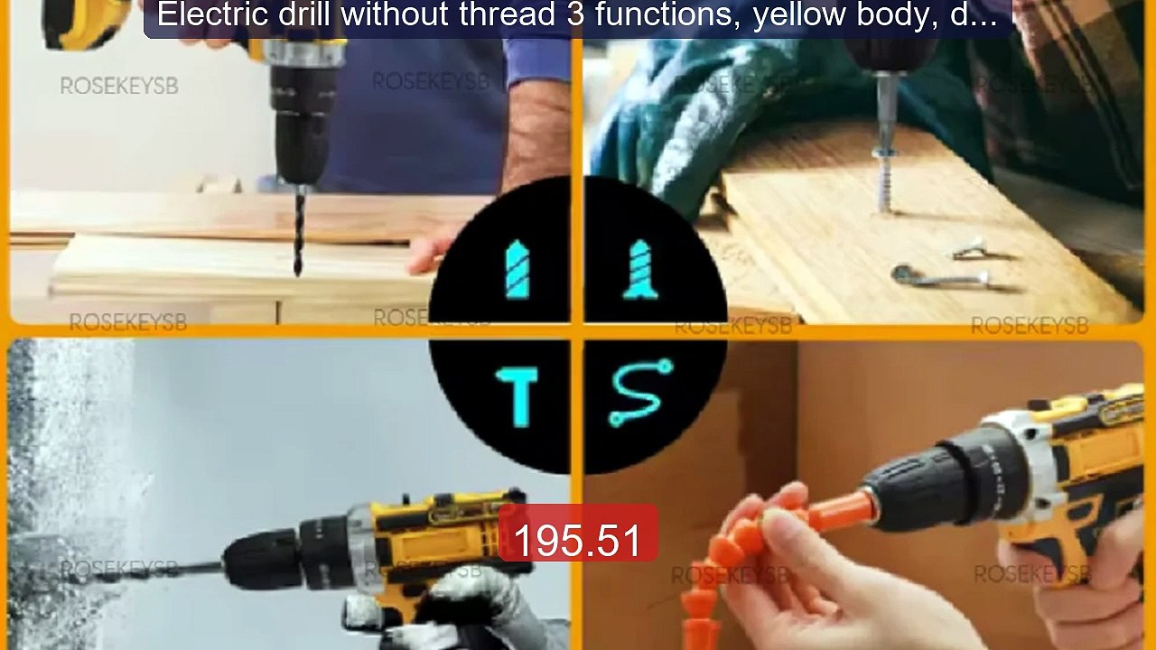 Electric drill without thread 3 functions, yellow body, dri... -- Top Pick 2026 | Unbeatable Price!