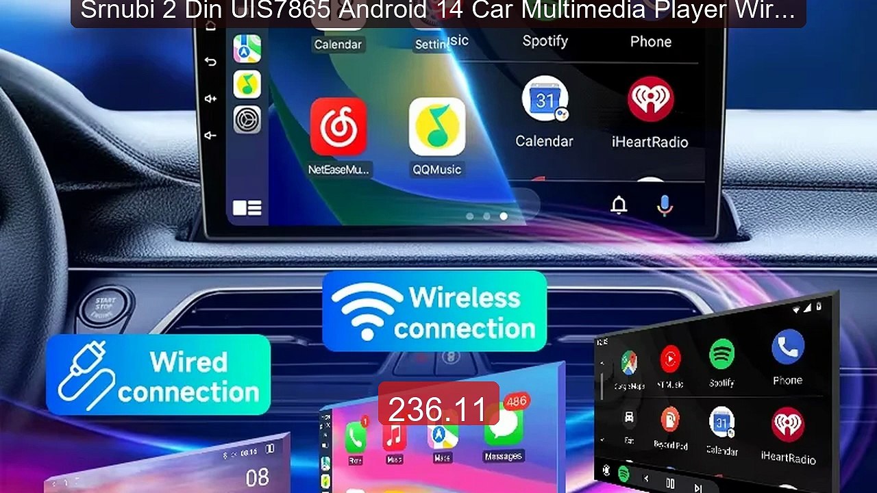 Srnubi 2 Din UIS7865 Android 14 Car Multimedia Player Wireless... -- Best Buy 2026 | Great Quality!