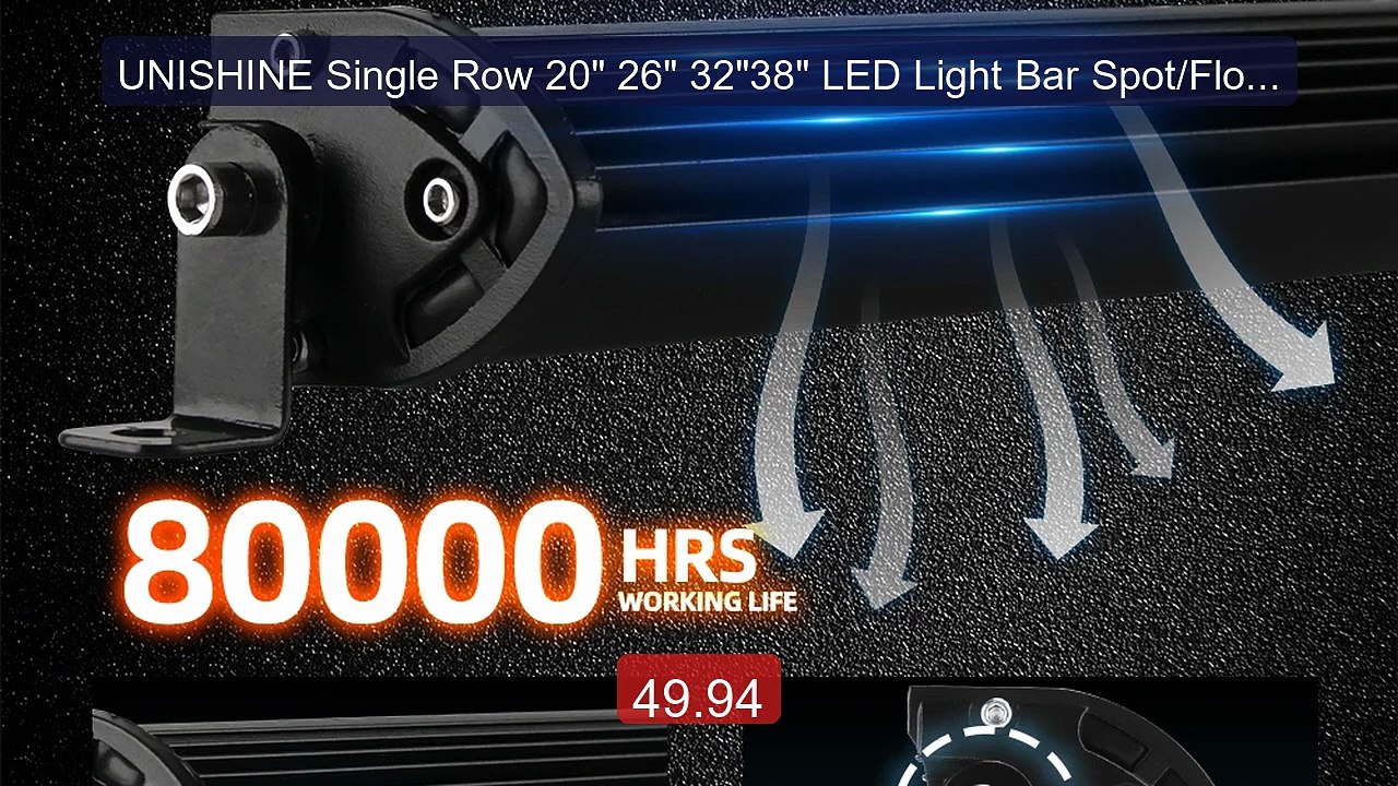 UNISHINE Single Row 20" 26" 32"38" LED Light Bar Spot/Flood... -- Top Pick 2026 | Unbeatable Price!