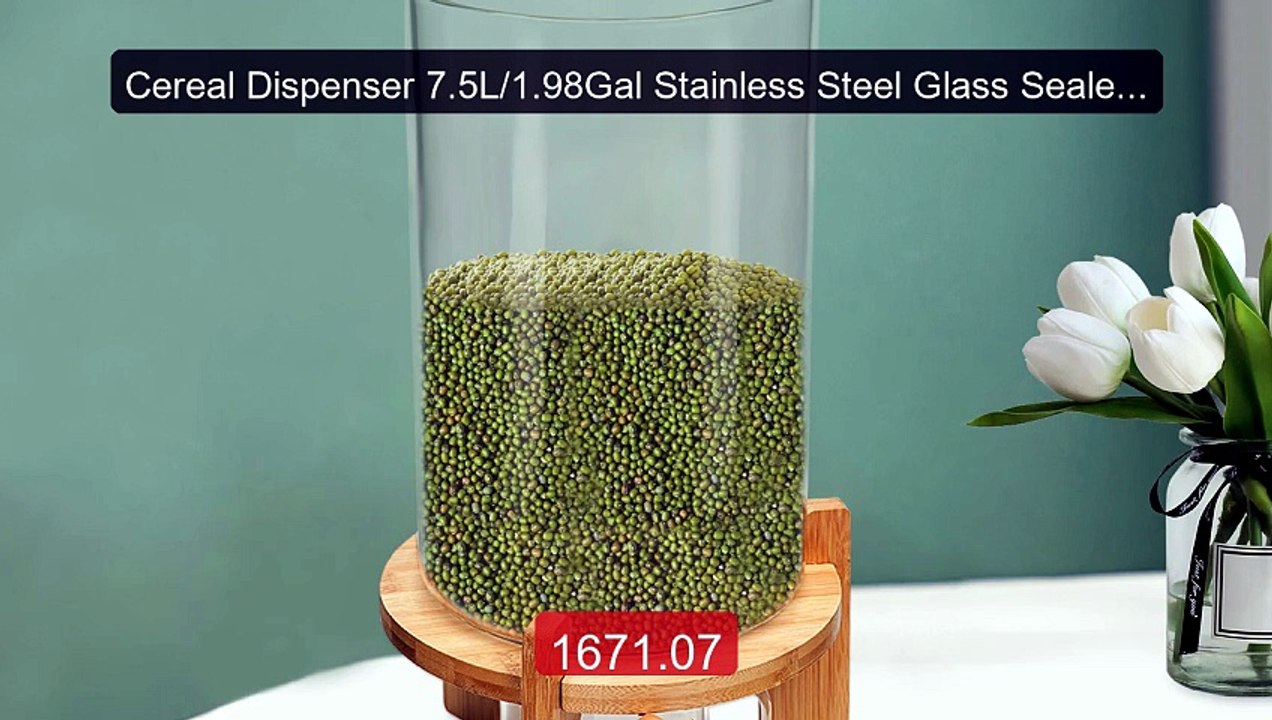 Cereal Dispenser 7.5L/1.98Gal Stainless Steel Glass Sealed Mo... -- Amazing Value 2026 | Must Have!