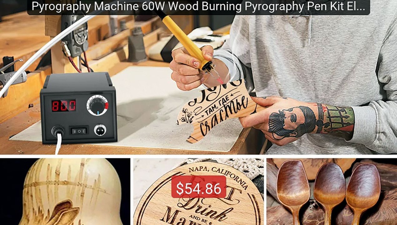 Pyrography Machine 60W Wood Burning Pyrography Pen Kit Electri... -- Best Buy 2026 | Great Quality!