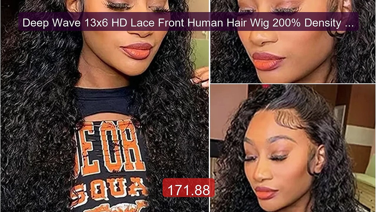 Deep Wave 13x6 HD Lace Front Human Hair Wig 200% Density Loos... -- Amazing Value 2026 | Must Have!