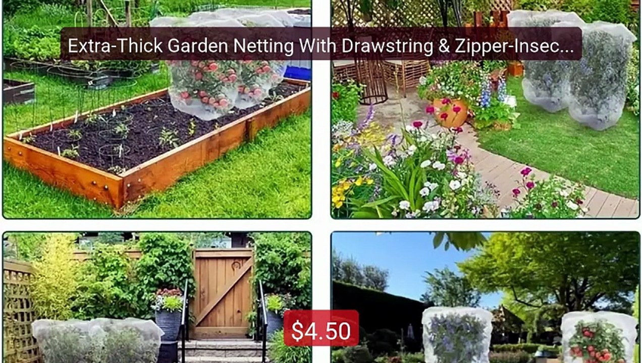 Extra-Thick Garden Netting With Drawstring & Zipper-Insect &Bi... -- Hot Deal 2026 | Limited Offer!