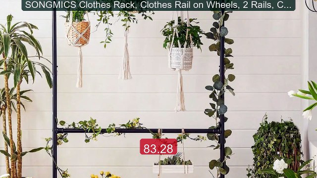 SONGMICS Clothes Rack, Clothes Rail on Wheels, 2 Rails, Coat S... Best Buy 2026 | Great Quality!