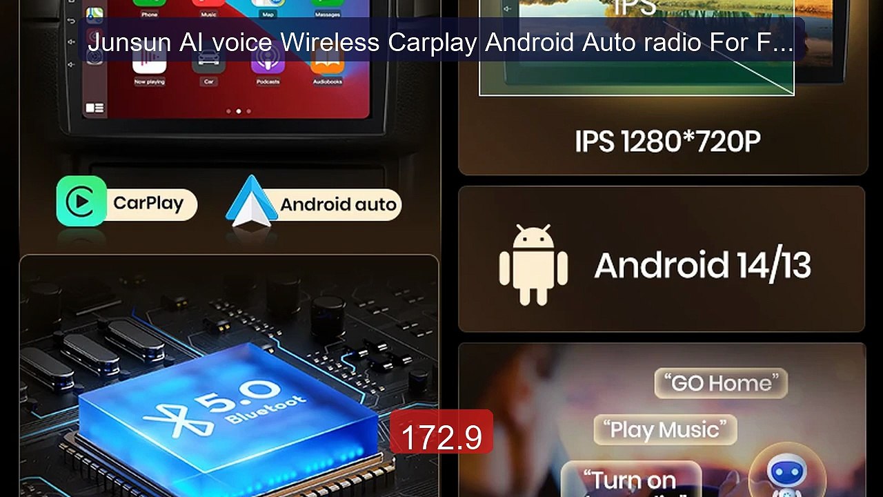 Junsun AI voice Wireless Carplay Android Auto radio For Ford ... -- Amazing Value 2026 | Must Have!
