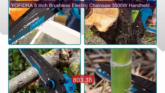 YOFIDRA 8 Inch Brushless Electric Chainsaw 3500W Handheld Woodworki... Top Rated 2026 | Buy Now!