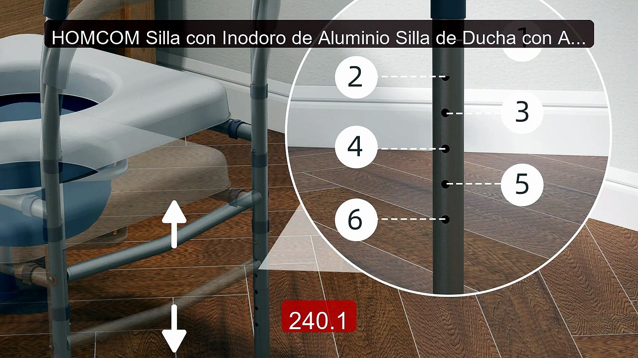 HOMCOM Silla con Inodoro de Aluminio Silla de Ducha con Altura Aju... -- Best Deal 2026 | Shop Now!