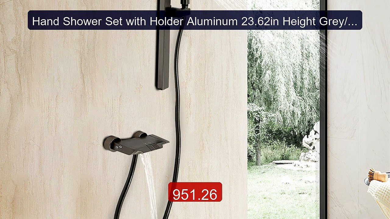 Hand Shower Set with Holder Aluminum 23.62in Height Grey/White Wal... -- Best Deal 2026 | Shop Now!
