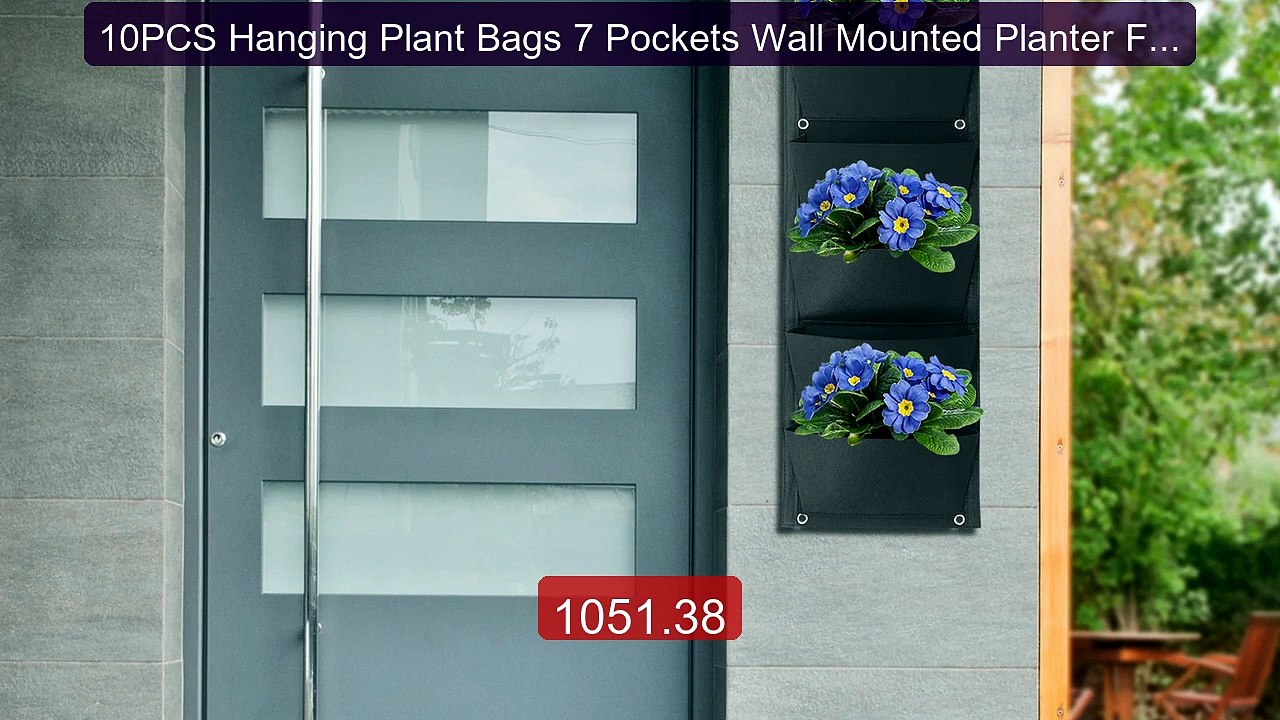 10PCS Hanging Plant Bags 7 Pockets Wall Mounted Planter Fel... -- Top Pick 2026 | Unbeatable Price!