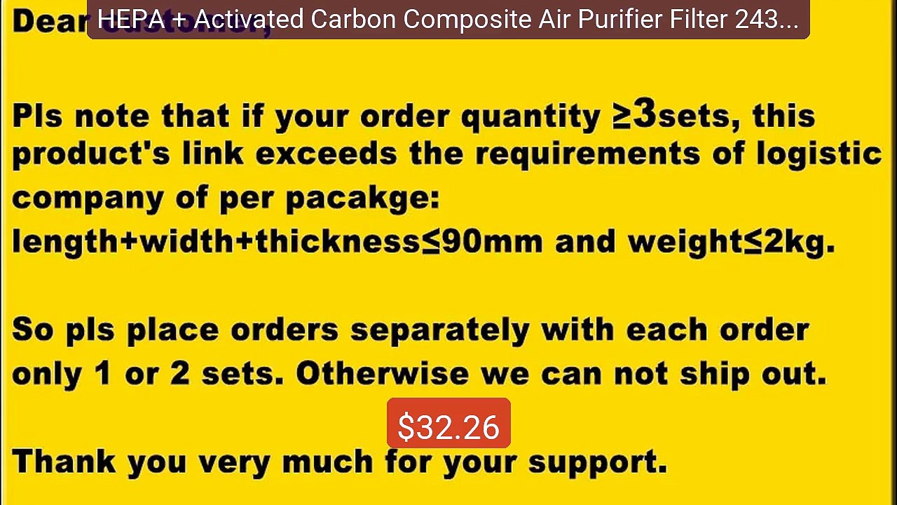 HEPA + Activated Carbon Composite Air Purifier Filter 243 X 311 X 3... -- Top Rated 2026 | Buy Now!