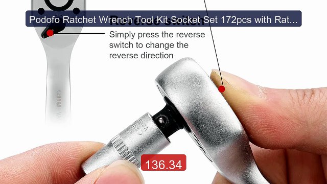 Podofo Ratchet Wrench Tool Kit Socket Set 172pcs with Ratchets... Best Buy 2026 | Great Quality!