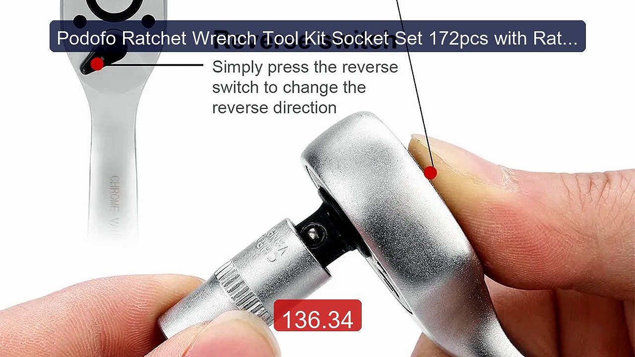 Podofo Ratchet Wrench Tool Kit Socket Set 172pcs with Ratchets... -- Best Buy 2026 | Great Quality!