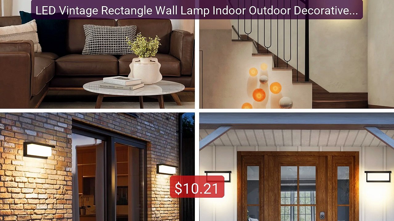LED Vintage Rectangle Wall Lamp Indoor Outdoor Decorative Lig... -- Amazing Value 2026 | Must Have!