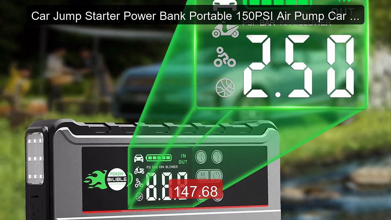 Car Jump Starter Power Bank Portable 150PSI Air Pump Car Ba... -- Top Pick 2026 | Unbeatable Price!