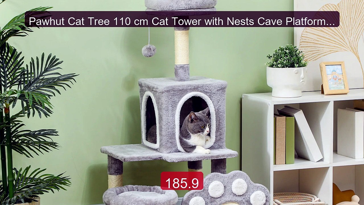 Pawhut Cat Tree 110 cm Cat Tower with Nests Cave Platform Scratchi... -- Best Deal 2026 | Shop Now!