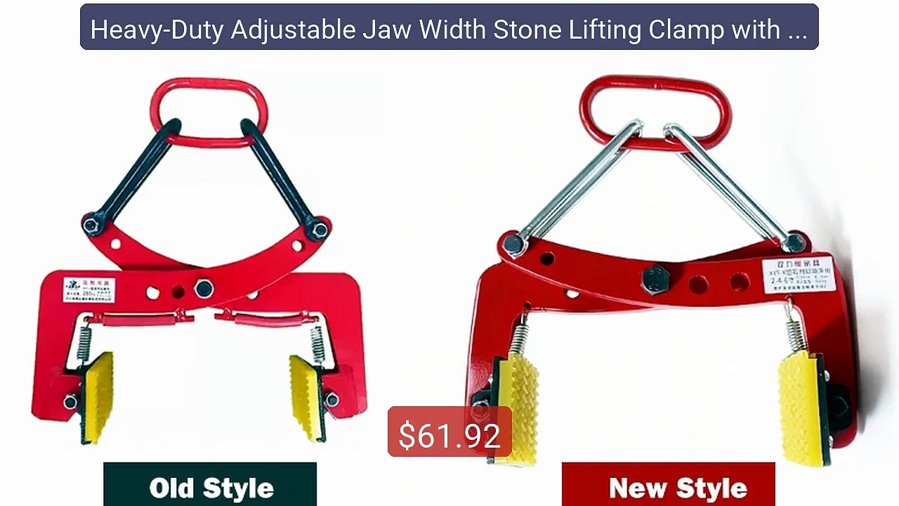 Heavy-Duty Adjustable Jaw Width Stone Lifting Clamp with Rubb... -- Amazing Value 2026 | Must Have!