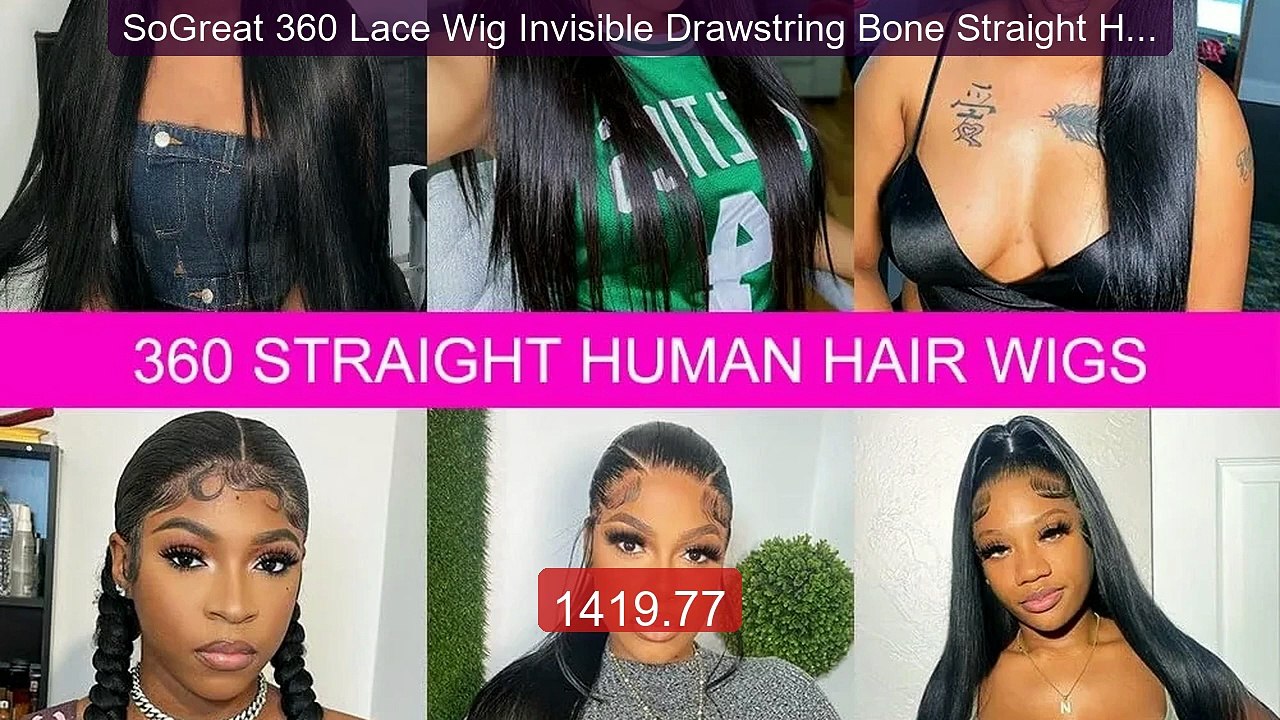 SoGreat 360 Lace Wig Invisible Drawstring Bone Straight Human Hair ... -- Top Rated 2026 | Buy Now!