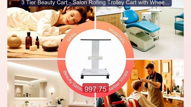 3 Tier Beauty Cart - Salon Rolling Trolley Cart with Wheels, M... Hot Deal 2026 | Limited Offer!