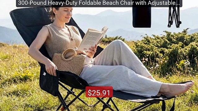 300-Pound Heavy-Duty Foldable Beach Chair with Adjustable H... Top Pick 2026 | Unbeatable Price!