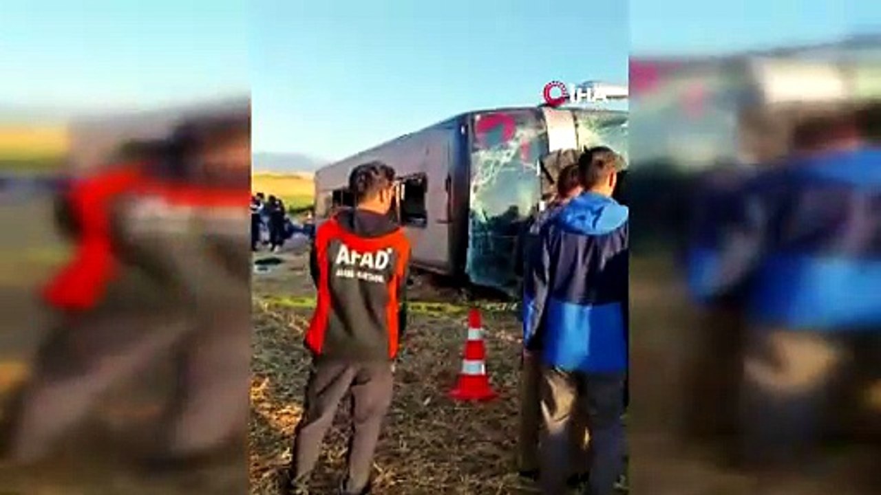 Amasya'da çift katlı otobüs devrildi: 2'si ağır 46 yaralı var!