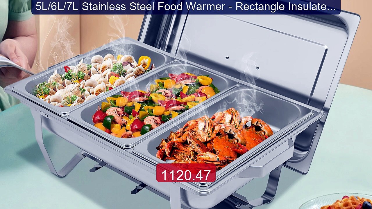 5L/6L/7L Stainless Steel Food Warmer - Rectangle Insulated Co... -- Amazing Value 2026 | Must Have!