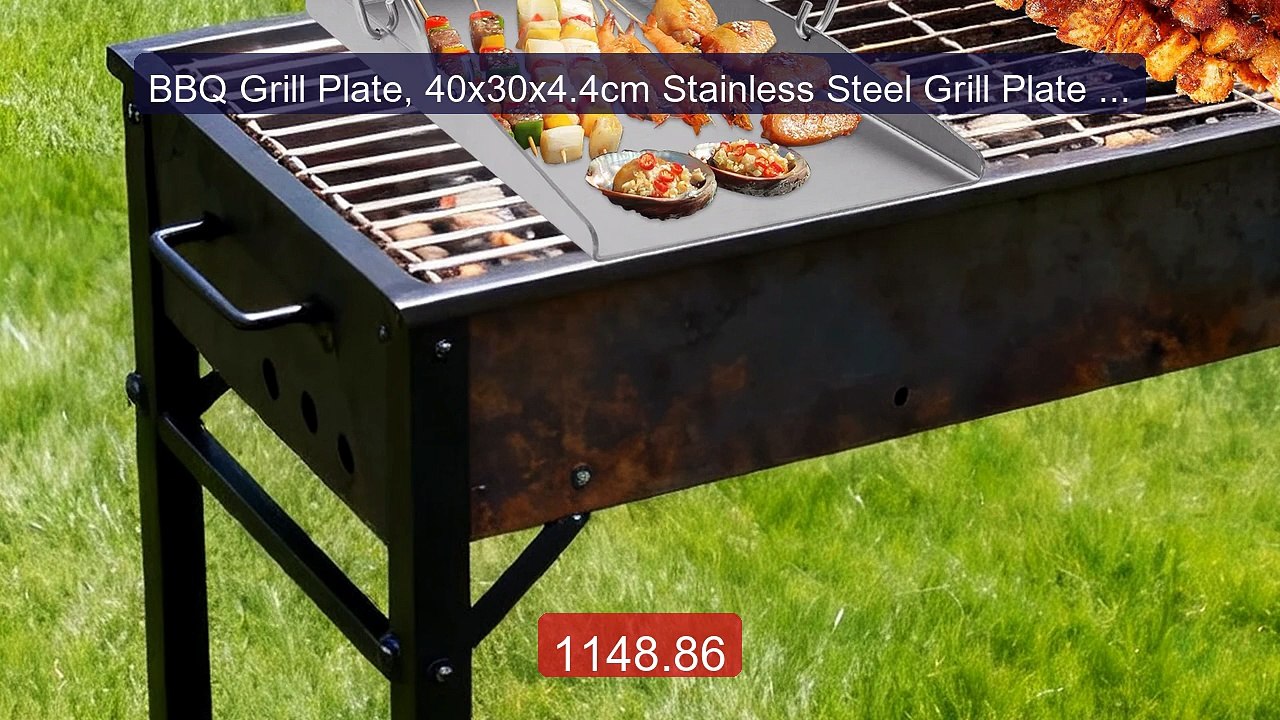 BBQ Grill Plate, 40x30x4.4cm Stainless Steel Grill Plate for ... -- Amazing Value 2026 | Must Have!
