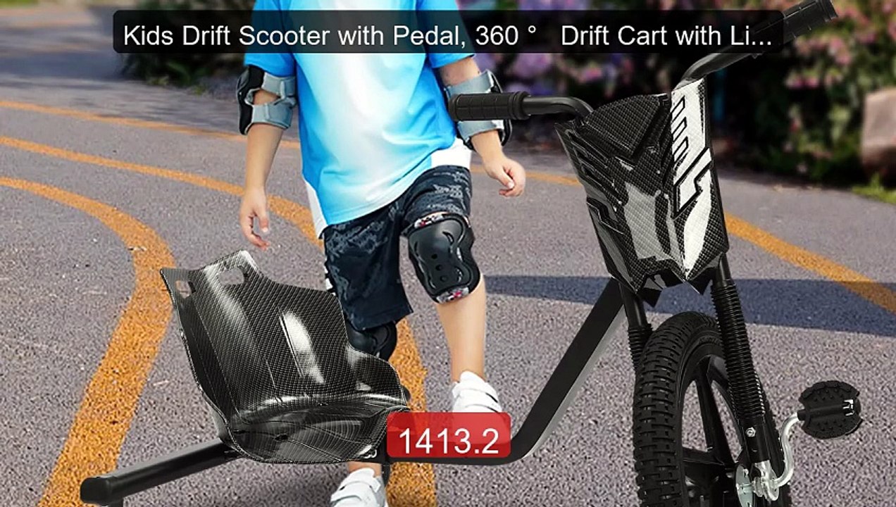 Kids Drift Scooter with Pedal, 360 °   Drift Cart with Lights ... -- Hot Deal 2026 | Limited Offer!