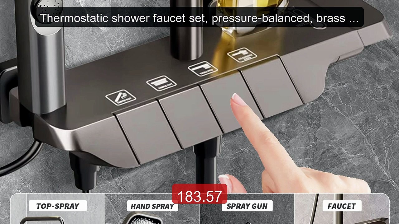 Thermostatic shower faucet set, pressure-balanced, brass bo... -- Top Pick 2026 | Unbeatable Price!