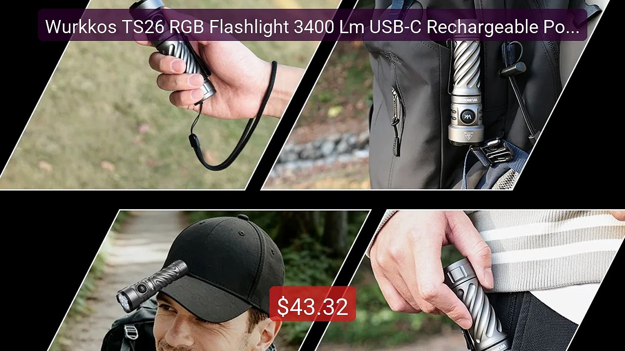 Wurkkos TS26 RGB Flashlight 3400 Lm USB-C Rechargeable Portabl... -- Best Buy 2026 | Great Quality!