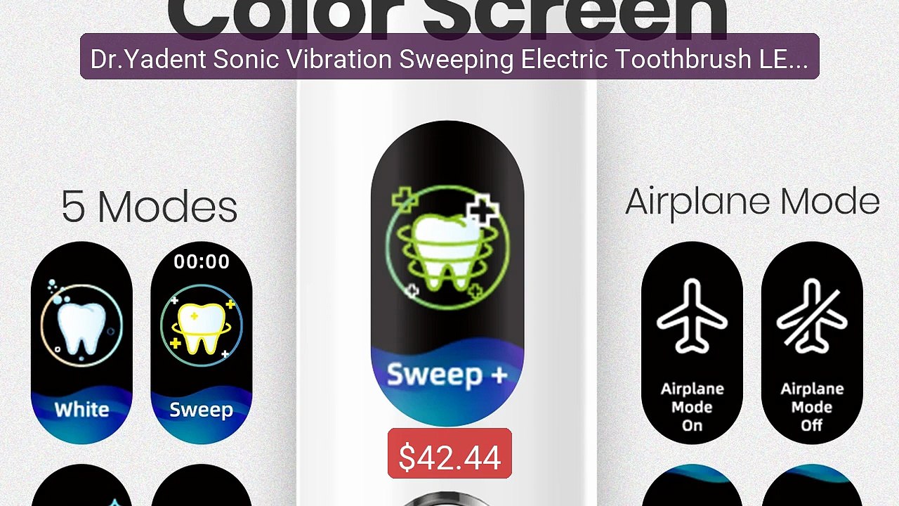 Dr.Yadent Sonic Vibration Sweeping Electric Toothbrush LED Mon... -- Hot Deal 2026 | Limited Offer!