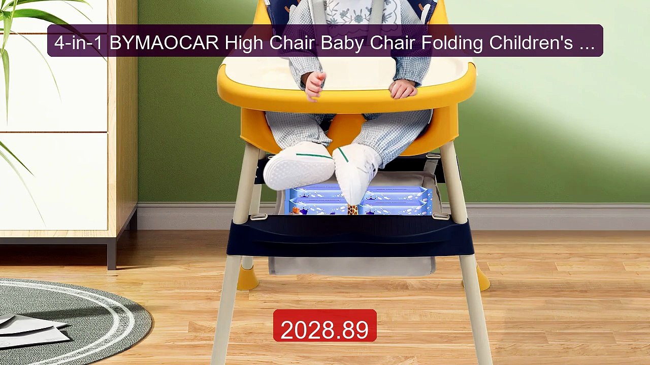 4-in-1 BYMAOCAR High Chair Baby Chair Folding C...