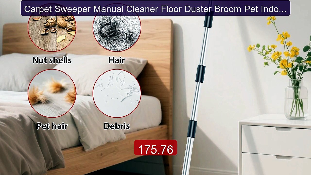 Carpet Sweeper Manual Cleaner Floor Duster Broo...
