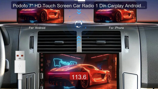 Podofo 7 HD Touch Screen Car Radio 1 Din Carplay Android Aut... Amazing Value 2026 | Must Have!