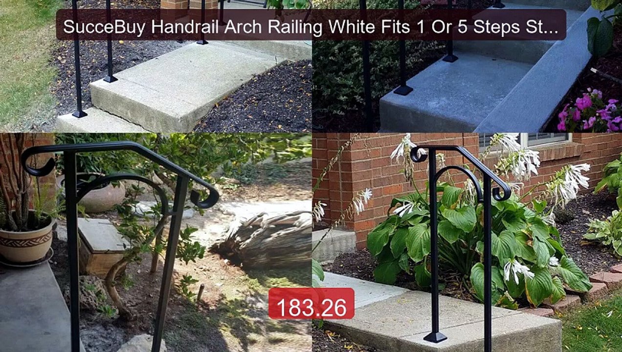 SucceBuy Handrail Arch Railing White Fits 1 Or 5 Steps Stair Rail W... -- Top Rated 2026 | Buy Now!