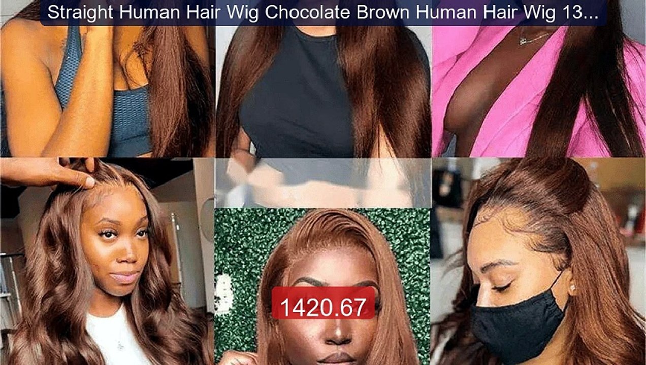 Straight Human Hair Wig Chocolate Brown Human Hair Wig 13x6 HD... -- Best Buy 2026 | Great Quality!