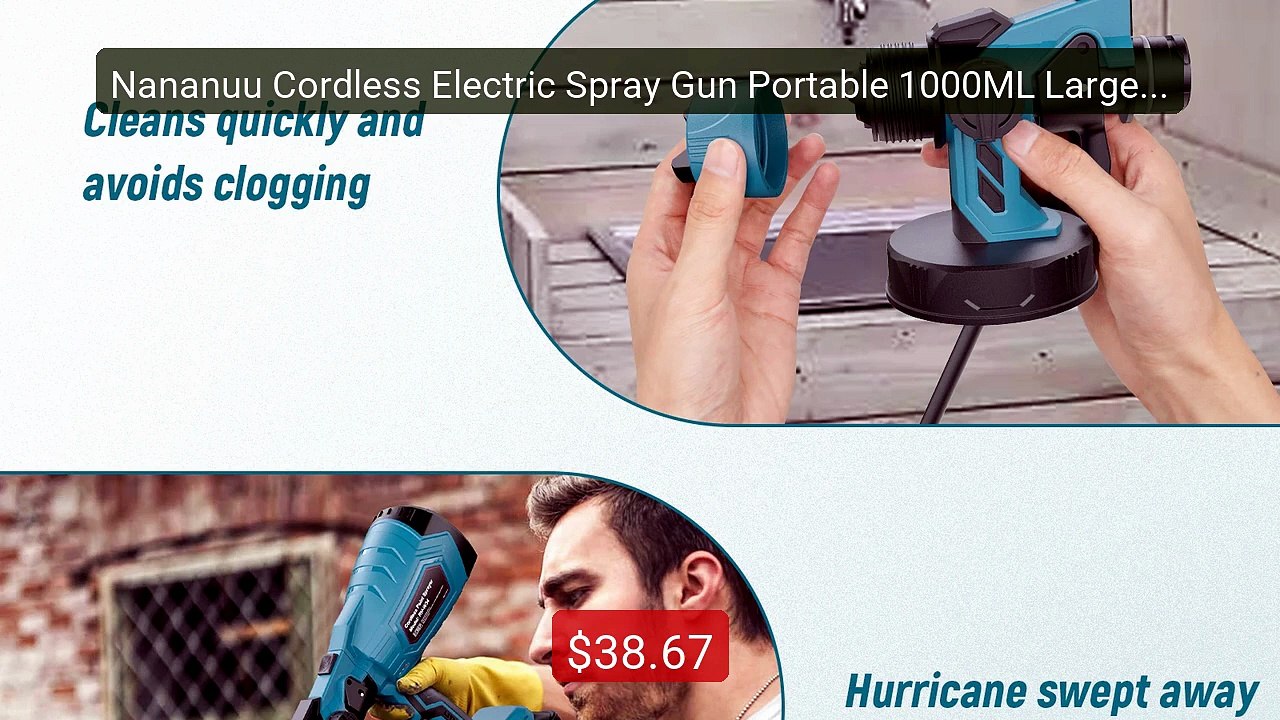 Nananuu Cordless Electric Spray Gun Portable 1000ML Large Capa... -- Hot Deal 2026 | Limited Offer!