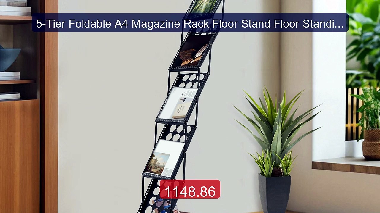 5-Tier Foldable A4 Magazine Rack Floor Stand Floor Standing Brochu... -- Best Deal 2026 | Shop Now!