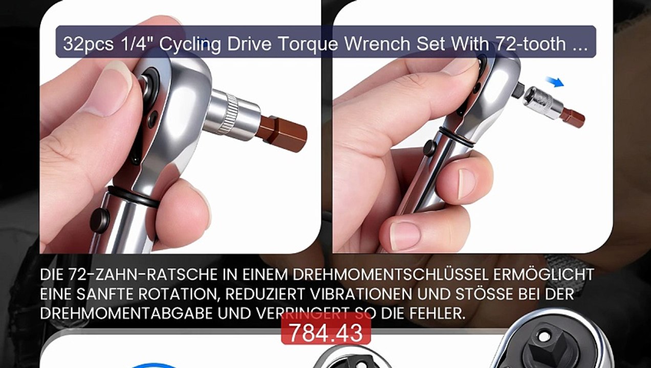 32pcs 1/4" Cycling Drive Torque Wrench Set With 72-tooth Re... -- Top Pick 2026 | Unbeatable Price!
