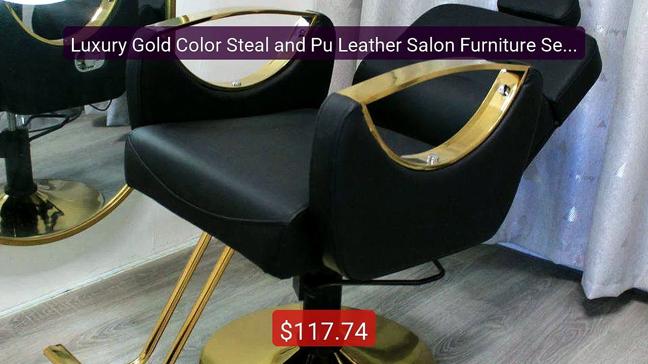 Luxury Gold Color Steal and Pu Leather Salon Furniture Set for... -- Best Buy 2026 | Great Quality!